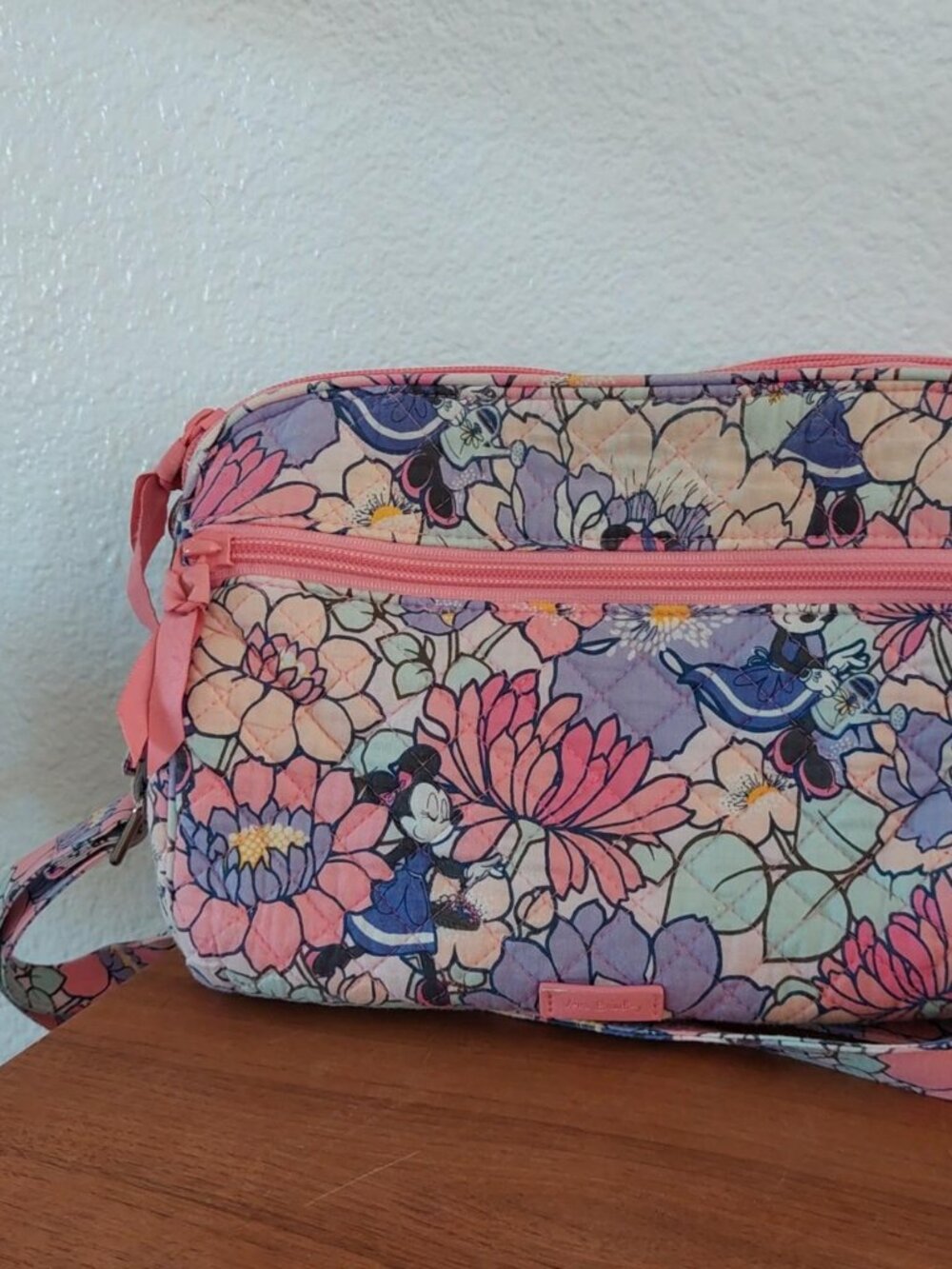Vera Bradley minnie garden pink disney crossbody bag with floral and character p